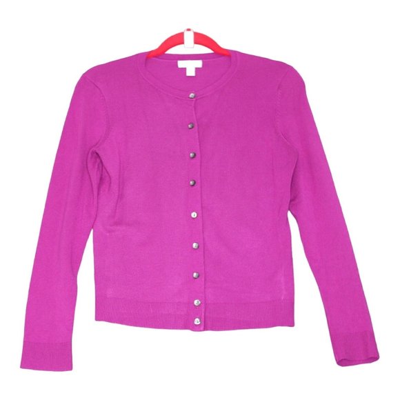 Charter Club Sweaters - Charter Club Fuchsia Sweater Cardigan Button Women's Small
